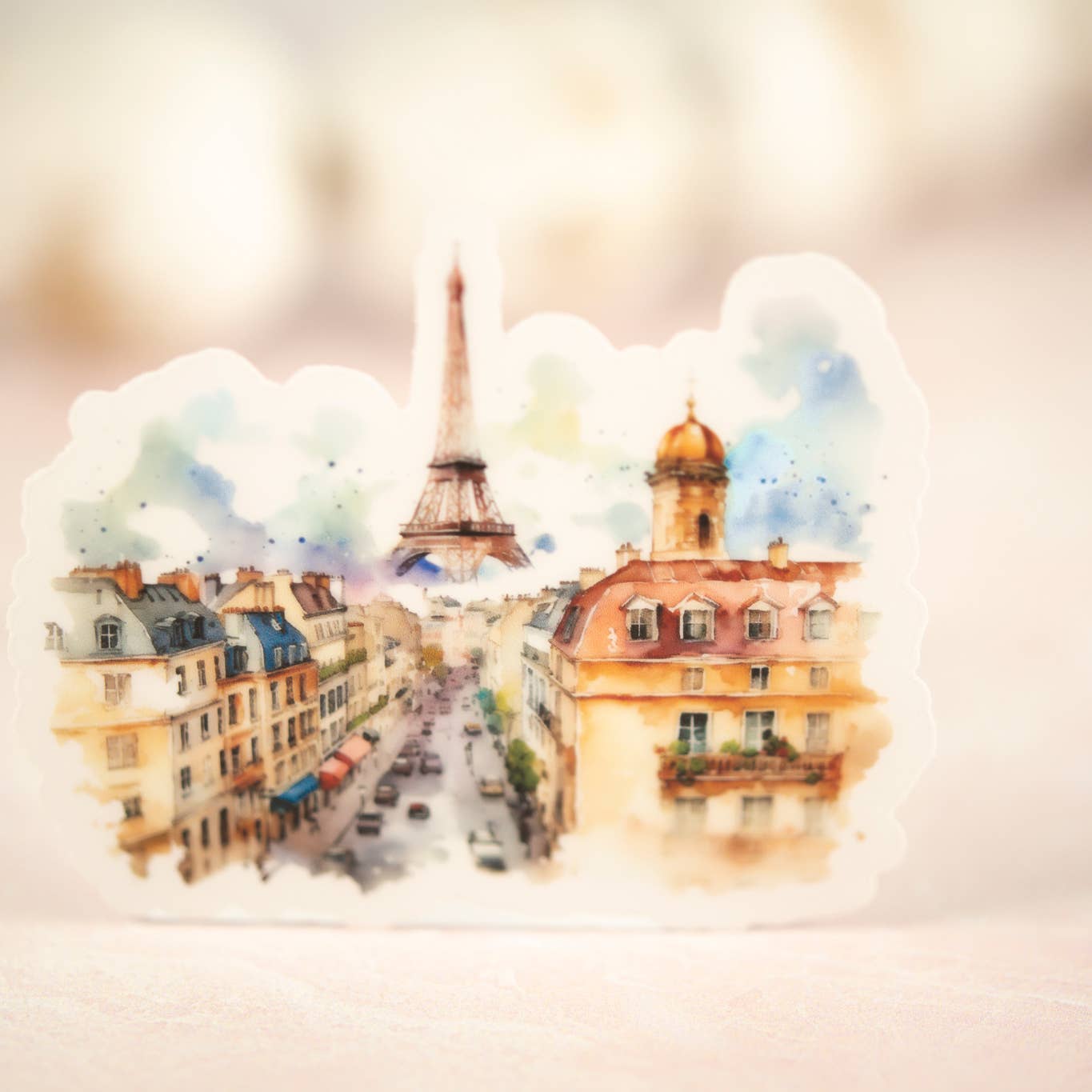 Watercolor Paris Scene Sticker