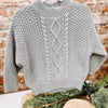 Quincy Mae Soft Cotton Knit Sweater, Silver Blue