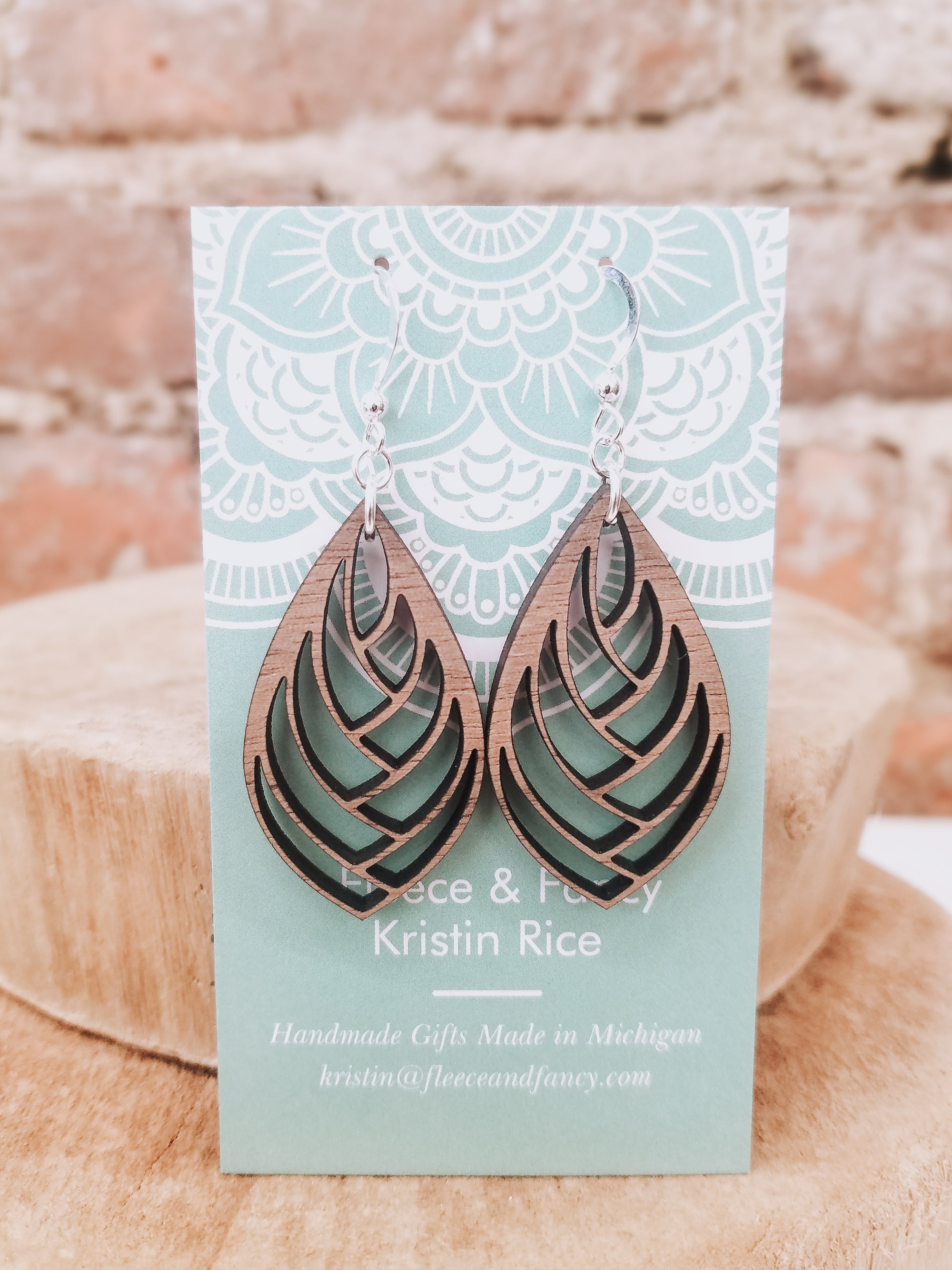 Swoop Pinecone Wooden Earrings