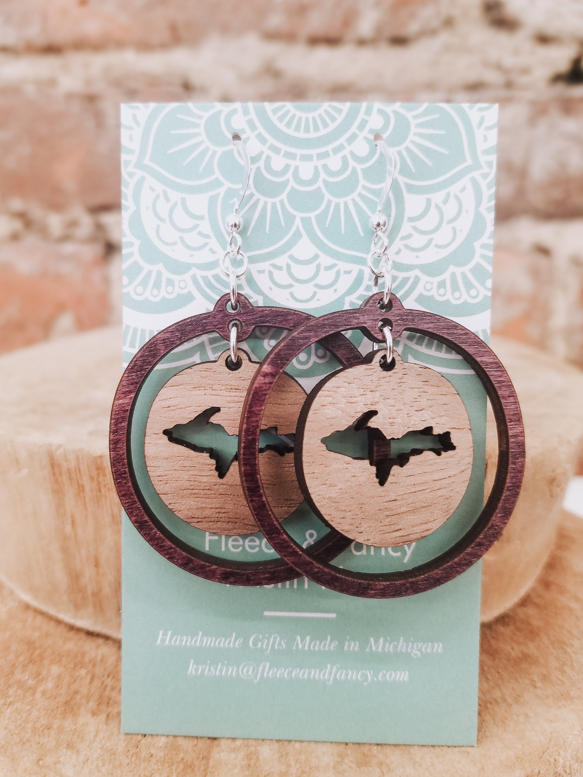 Double Circle U.P. Wooden Earrings