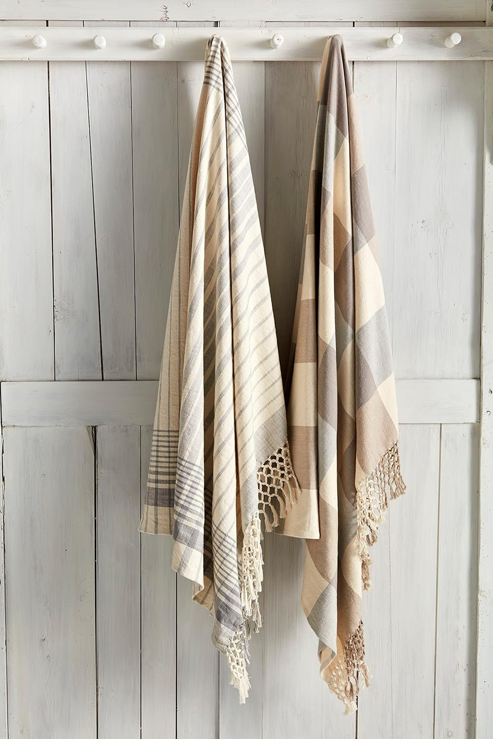 Gray Check/Striped Blanket