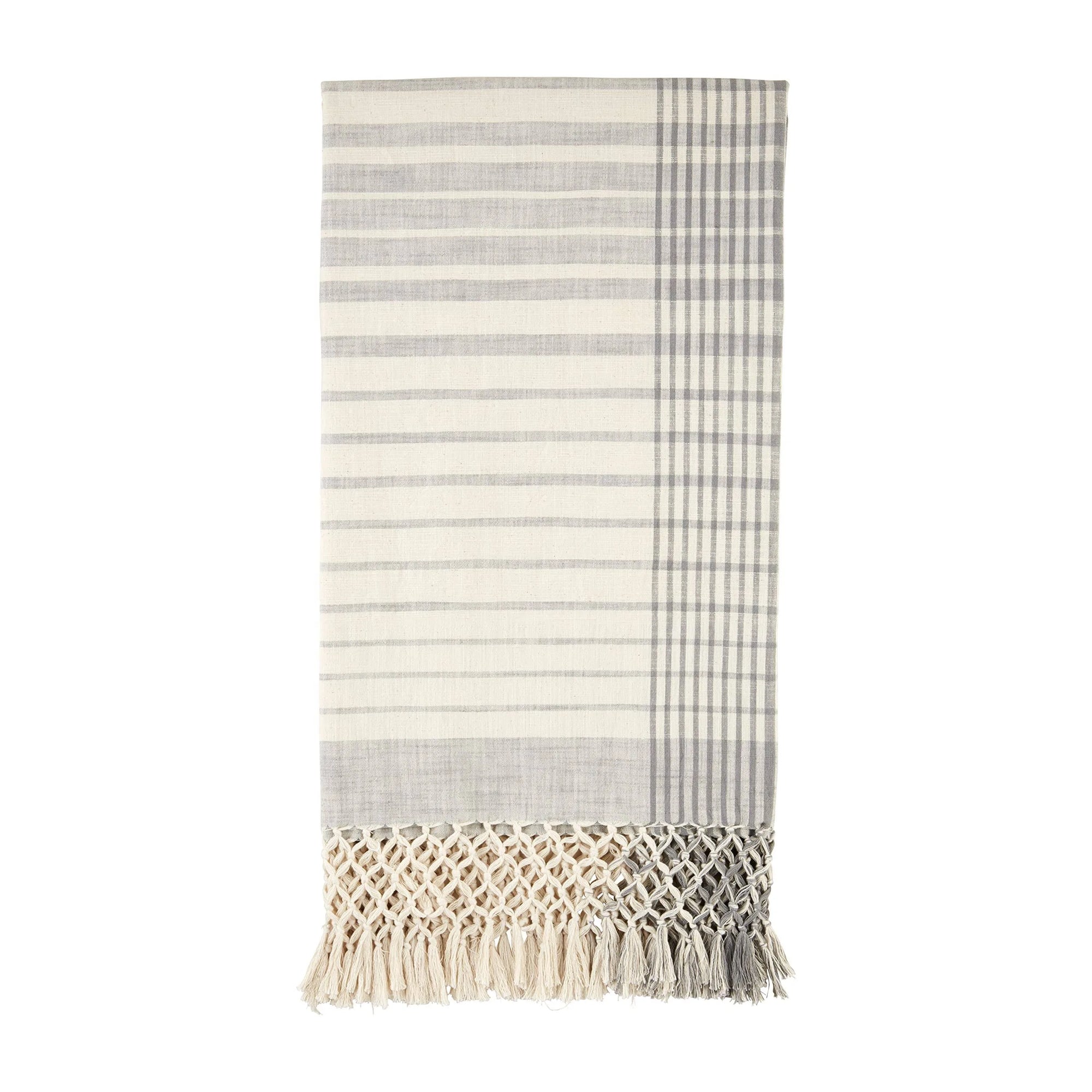 Gray Check/Striped Blanket