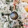 Merry Little Michigan Christmas Hand Lettered Ornament, Burgundy/Blue