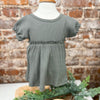 Quincy Mae Green Simple Short Sleeve Dress in