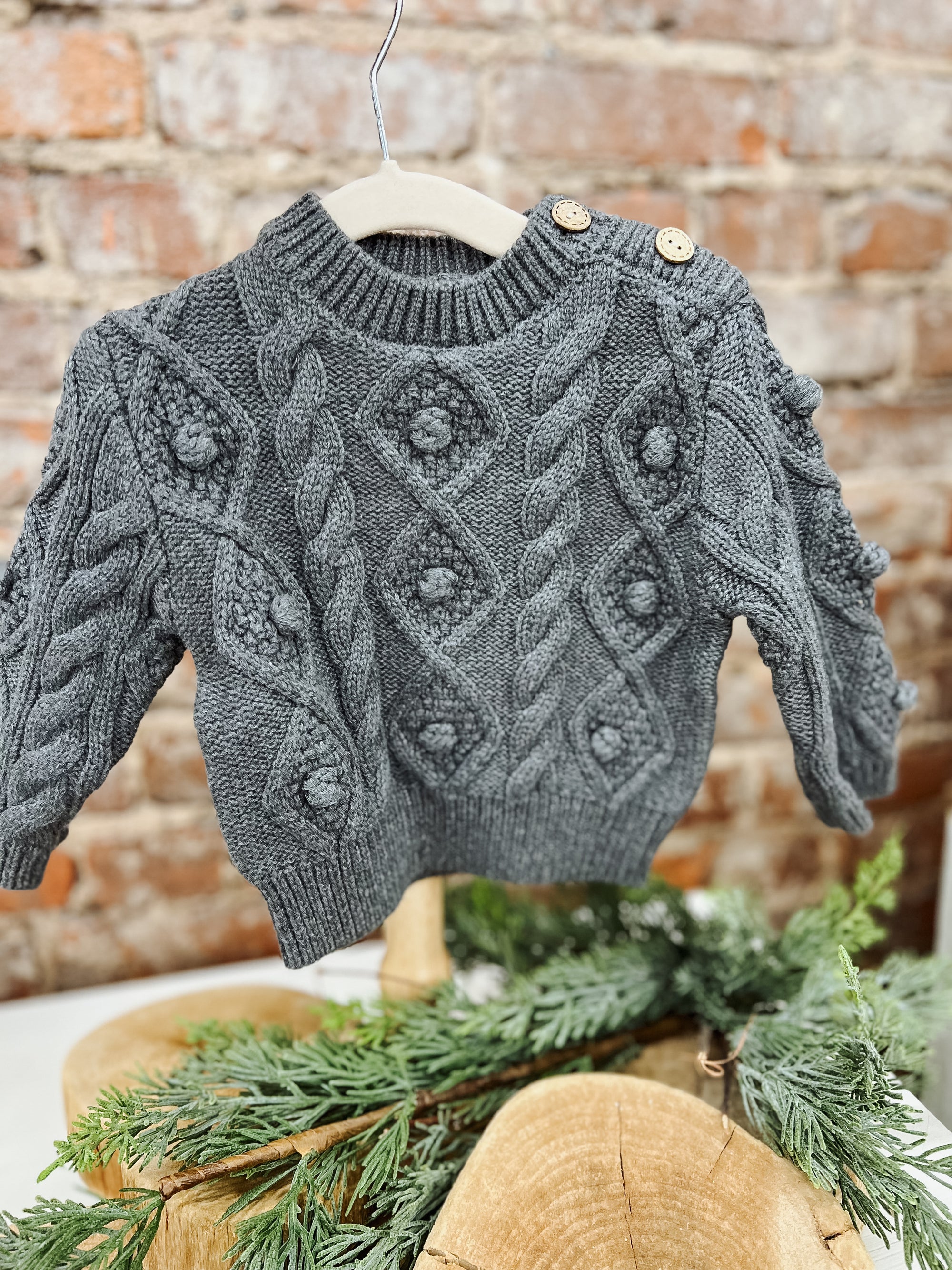 Mebie French Knot Cable Knit Sweater