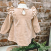 Quincy Mae Long Sleeve Ruffle Cotton Dress, Light Pink