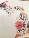 White Floral Michigan Decal